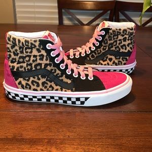 Vans Custom Sk8 Hi Animal Print & Suede Shoes